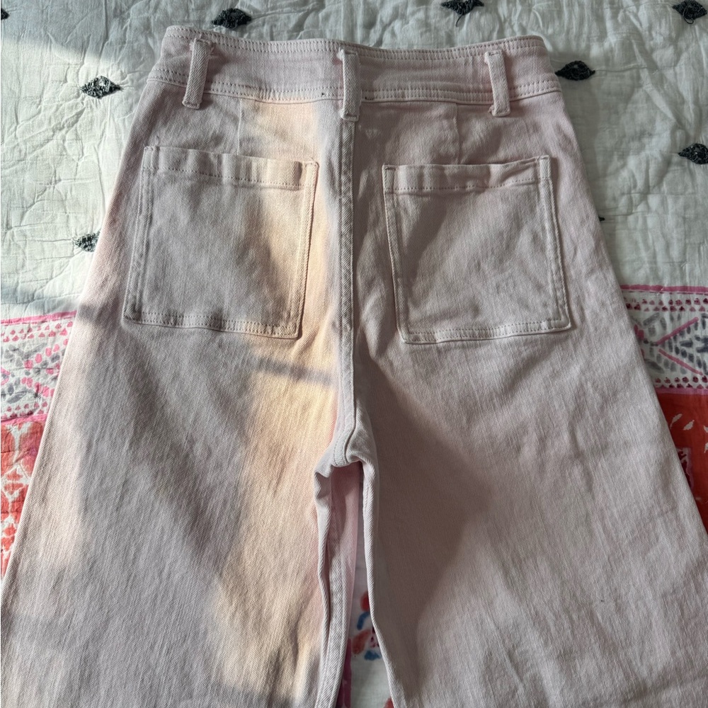 Blush Pink Wide-Leg Jeans - Picture 3 of 7
